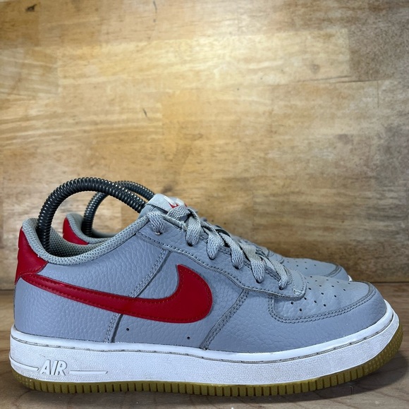 Nike Shoes - Nike Air Force 1 Low Womens Sz 7 (5.5Y) Shoes Sneakers Wolf Grey Red CI1759-002